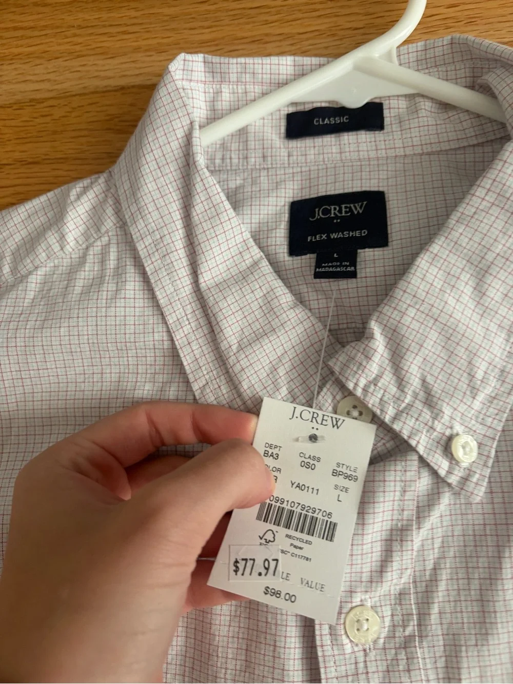 Classic NWT J Crews Men’s Button-Up Shirt
